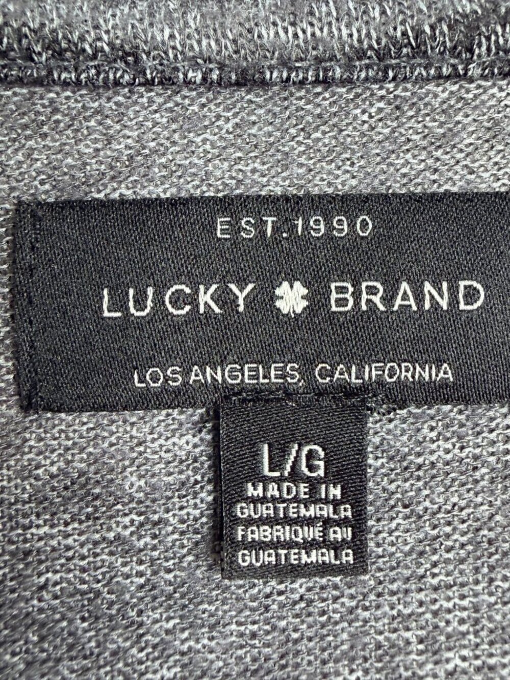 2/$30 Lucky Brand Hacci Camo Crew Neck Sweater Grey Multi Large #A4438 - Picture 11 of 14